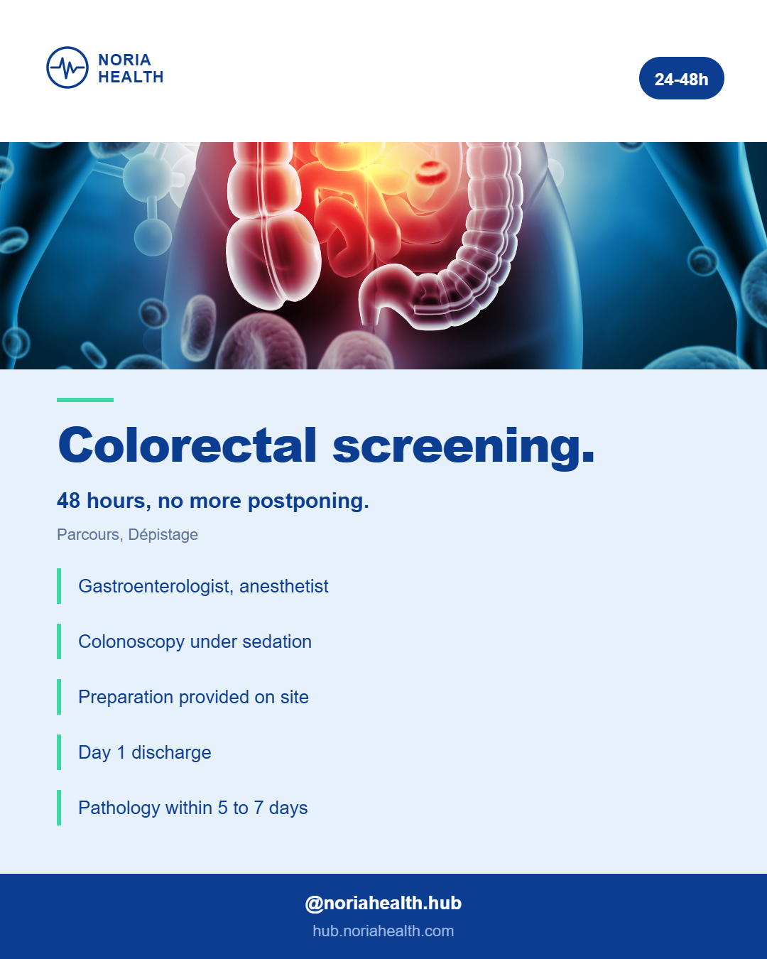 Colorectal Cancer Screening, Colonoscopy โ Noria Hub Brussels