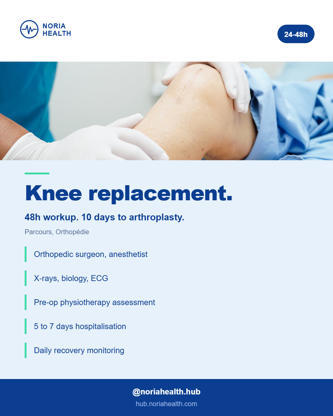 Orthopaedic Surgery, Total Knee Replacement – Noria Hub Brussels